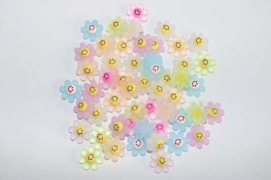 SMILING SUNFLOWER NAIL CHARMS (50 MIXED PCS)